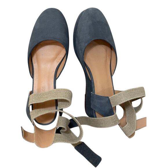 Sundance Shoes Women 36 US 5 Gray Bieta Suede Platform Ballerina Wedge Lagenlook - Picture 8 of 8